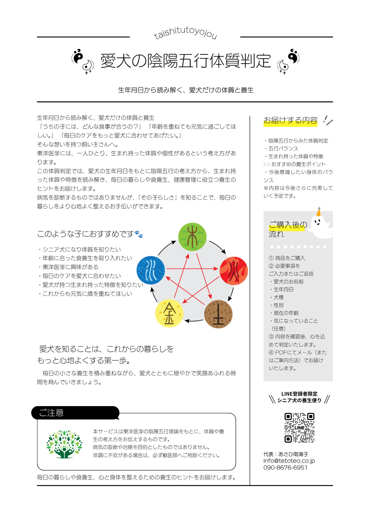 愛犬の陰陽五行体質判定